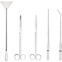 Los mejores  - 5 en 1 Acero Inoxidable Aquarium Tank Pinzas Tijeras Espátula Juego de herramientas para Acuario Plantas